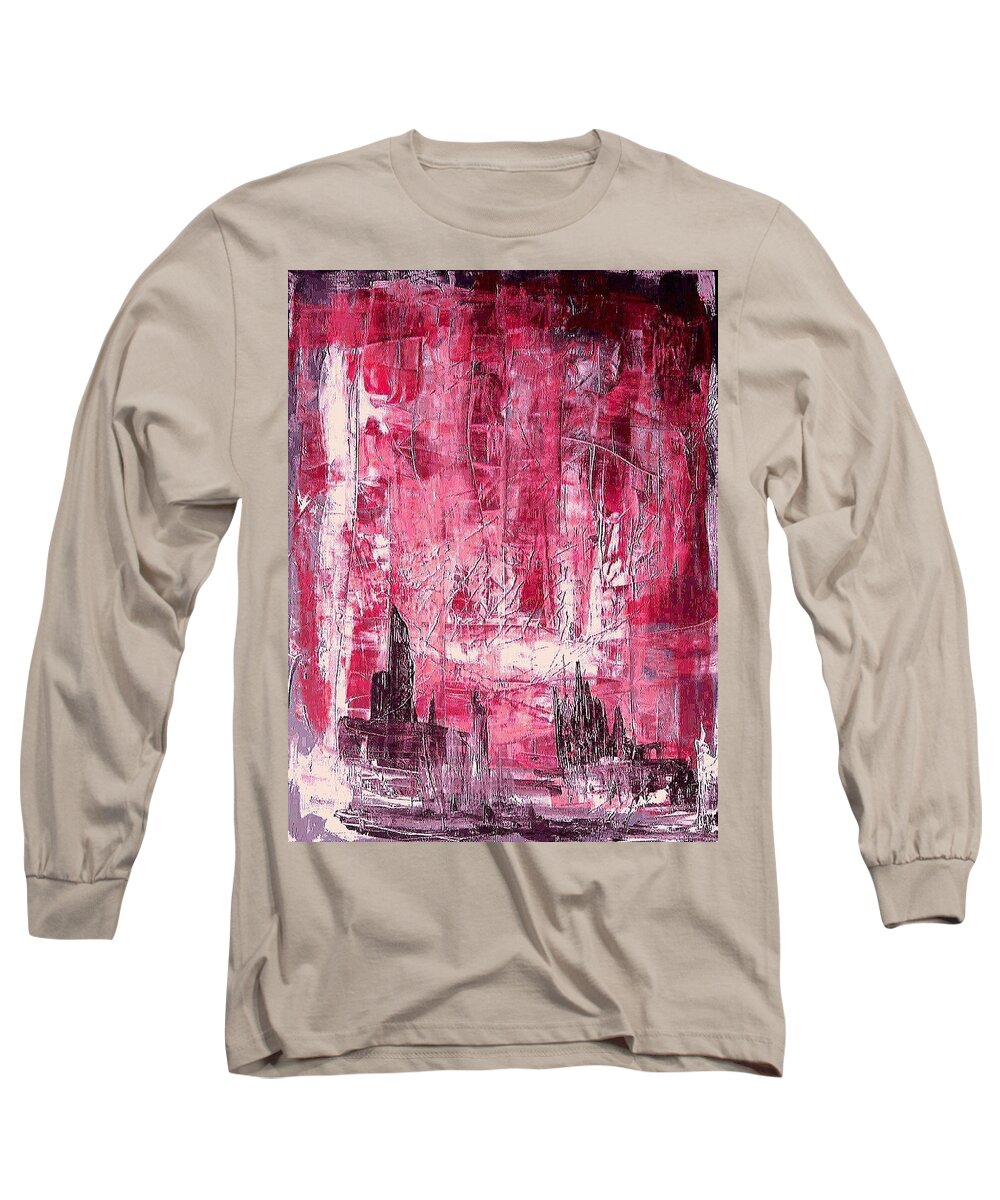  Long Sleeve T-Shirt featuring the painting D13 - christine II by KUNST MIT HERZ Art with heart