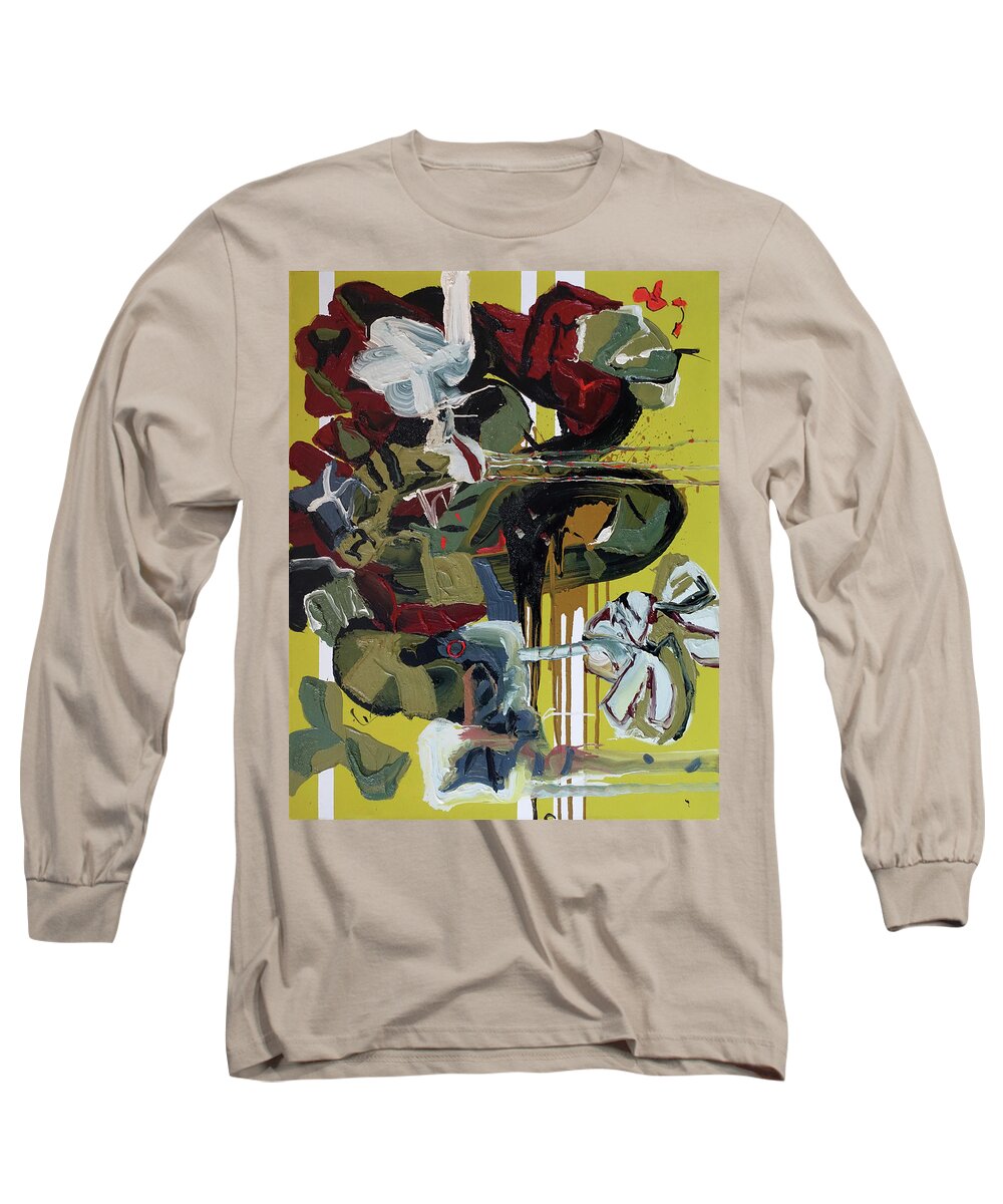 Abstract Long Sleeve T-Shirt featuring the painting Dance of the Reptiles by Peregrine Roskilly