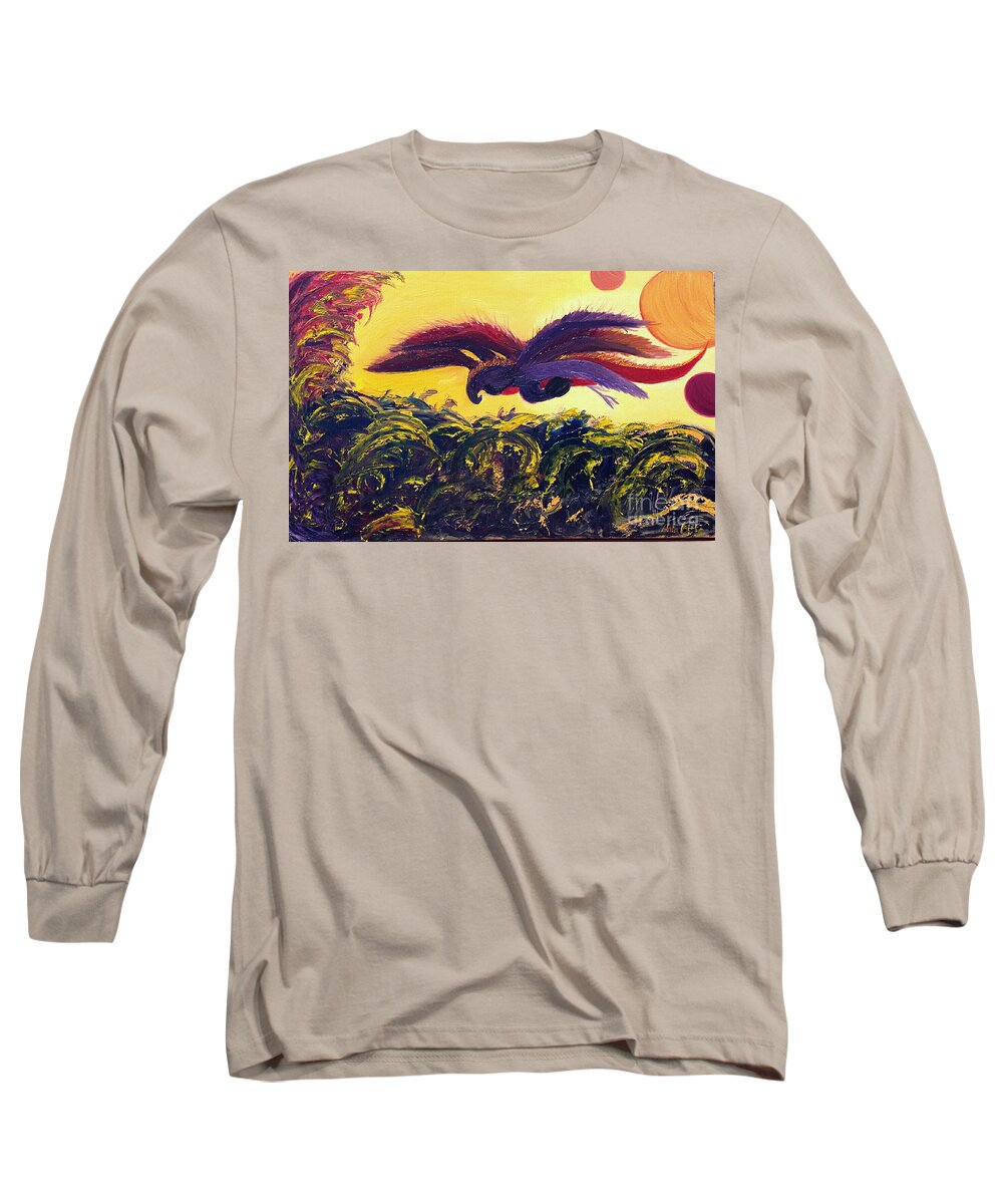 Fantasy Long Sleeve T-Shirt featuring the painting Dangerous Waters by Ania M Milo