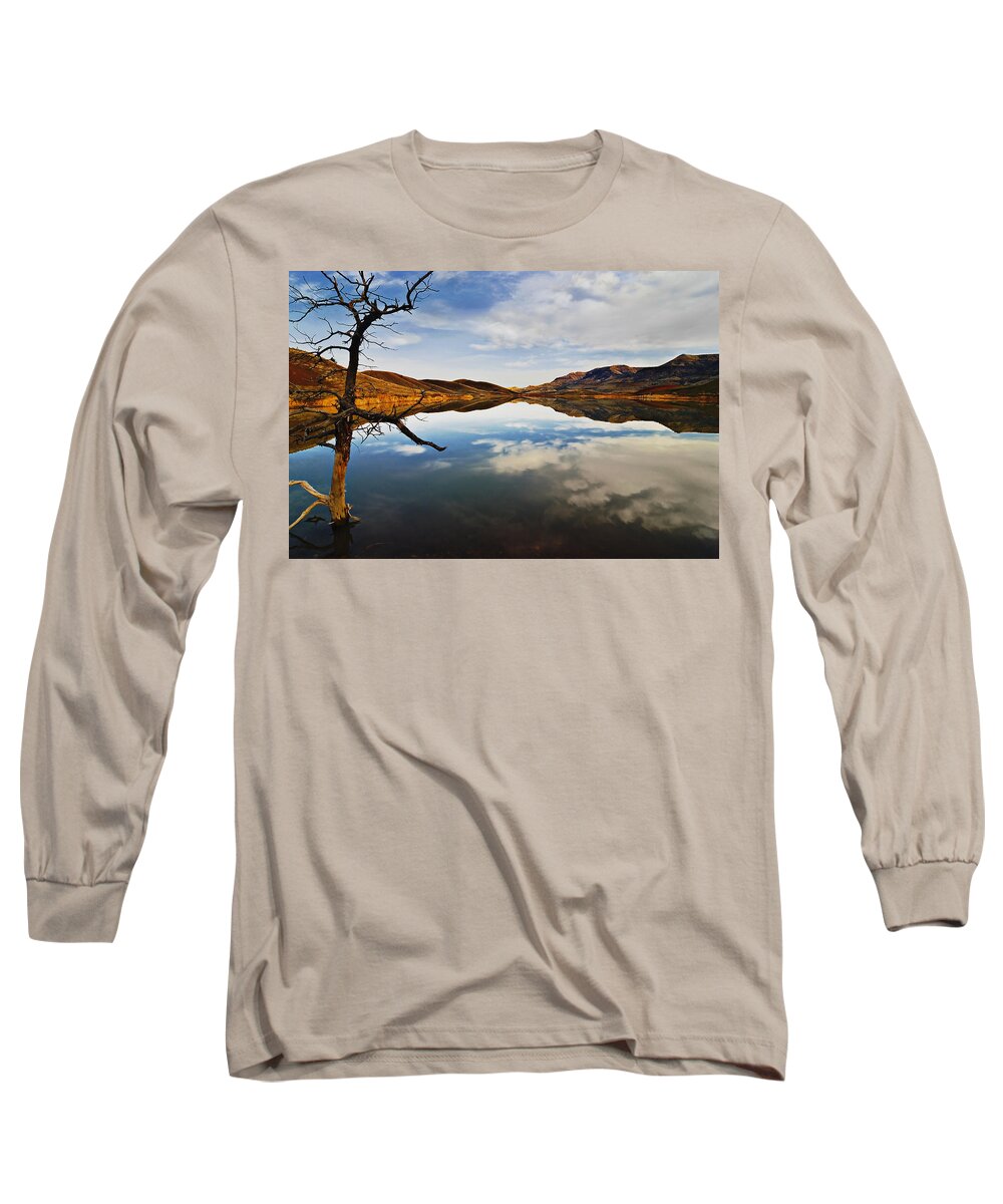 Painted Hills Long Sleeve T-Shirt featuring the photograph Oregon Desert Reflections by John Christopher