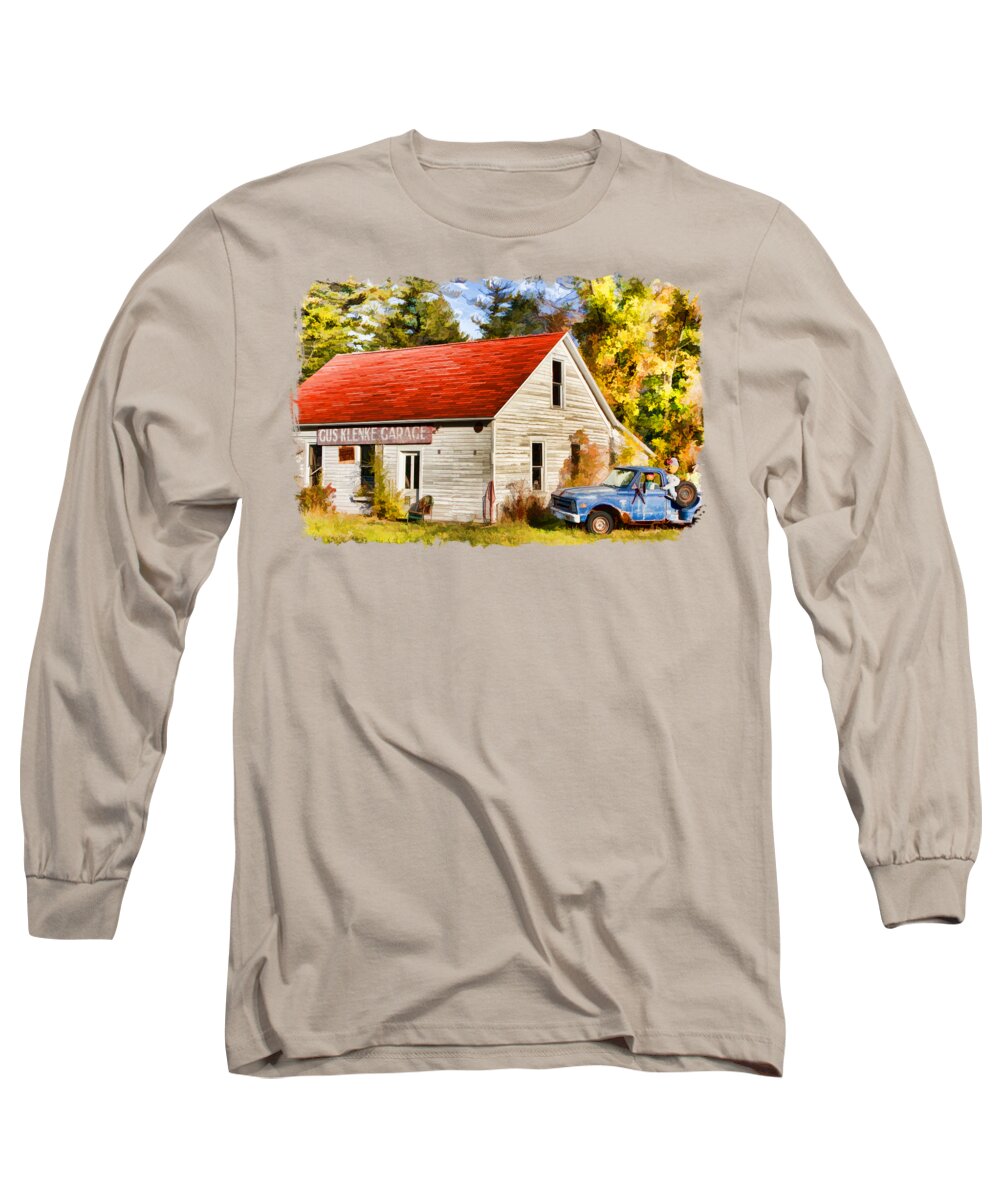 Door County Long Sleeve T-Shirt featuring the painting Door County Gus Klenke Garage by Christopher Arndt