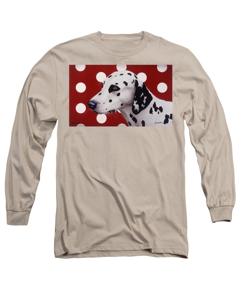 Dogs Long Sleeve T-Shirt featuring the painting Dots and Spots... by Will Bullas