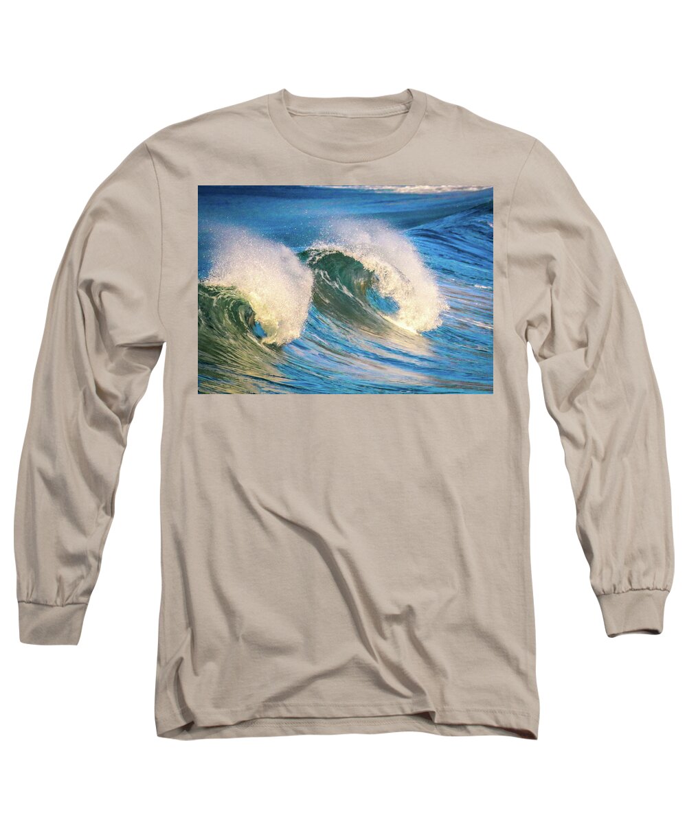 Double Wave Long Sleeve T-Shirt featuring the photograph Double Wave by Dr Janine Williams