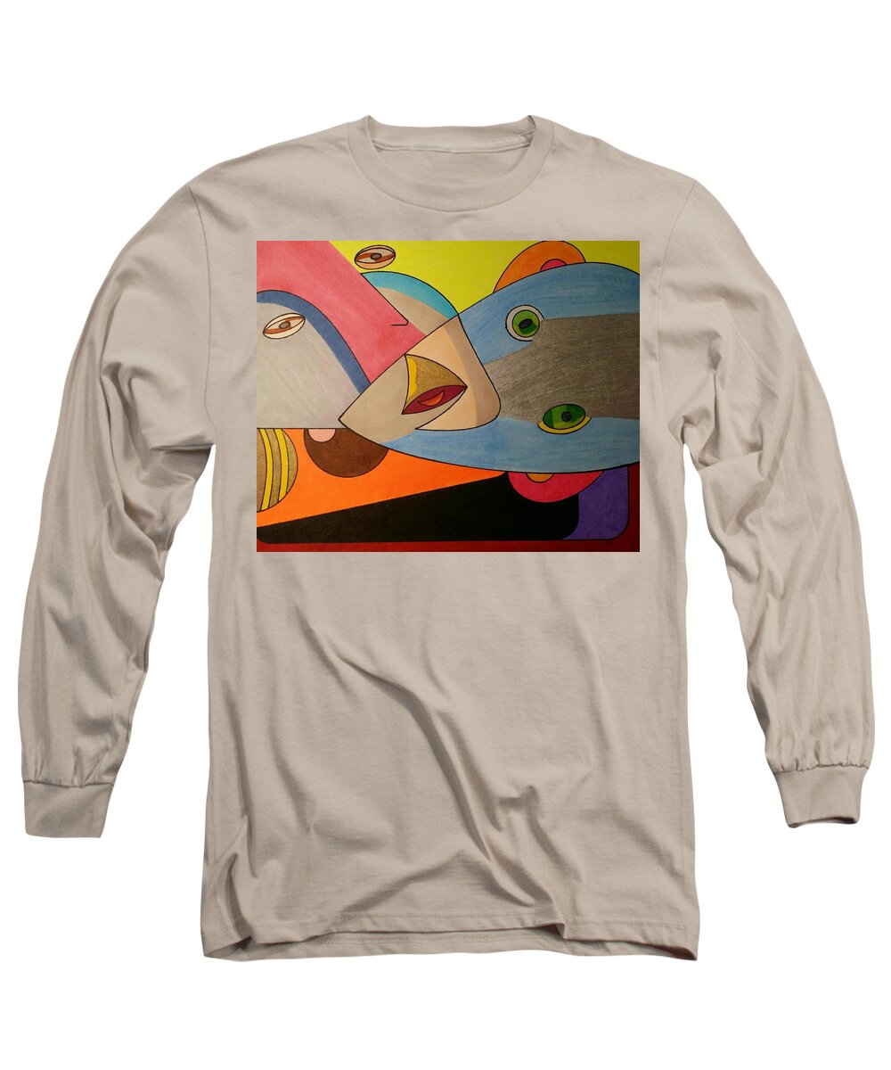 Geo - Organic Art Long Sleeve T-Shirt featuring the painting Dream 334 by S S-ray