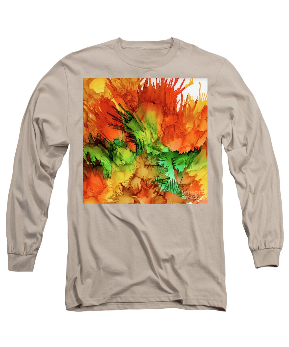 Desert Long Sleeve T-Shirt featuring the painting Dreams of the Desert Abstract by Eunice Warfel