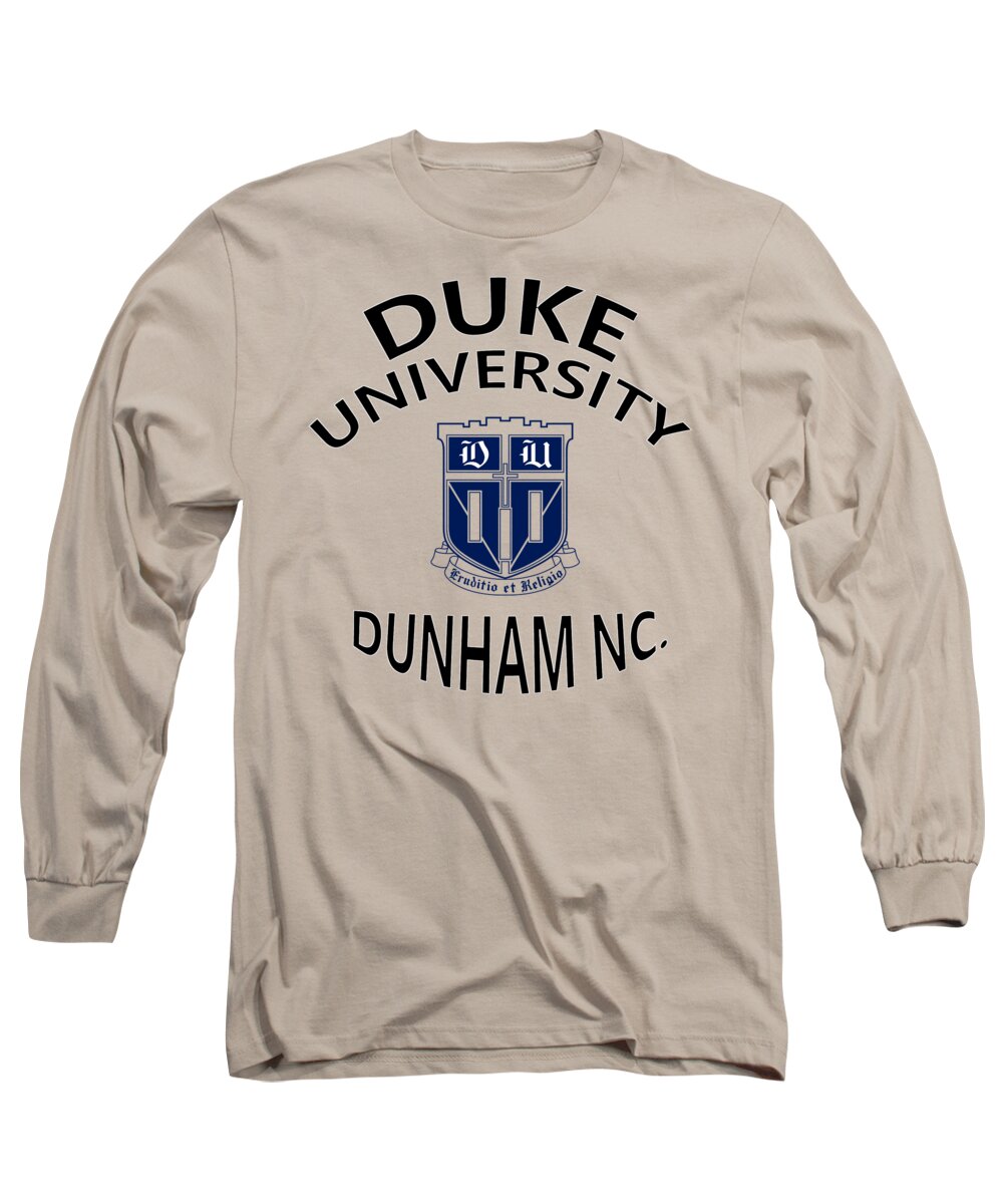 Duke University Long Sleeve T-Shirt featuring the digital art Duke University Dunham N C by Movie Poster Prints