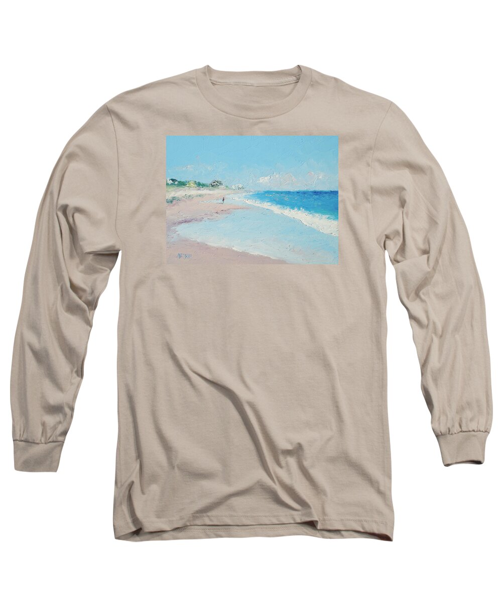 East Hampton Beach Ny Long Sleeve T-Shirt featuring the painting East Hampton Beach by Jan Matson
