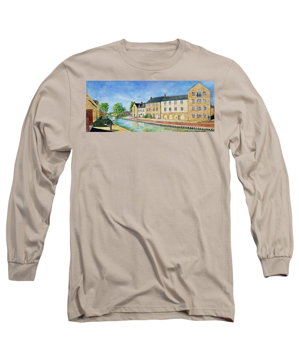 Art Long Sleeve T-Shirt featuring the painting Ebley Wharf Walk by Seeables Visual Arts