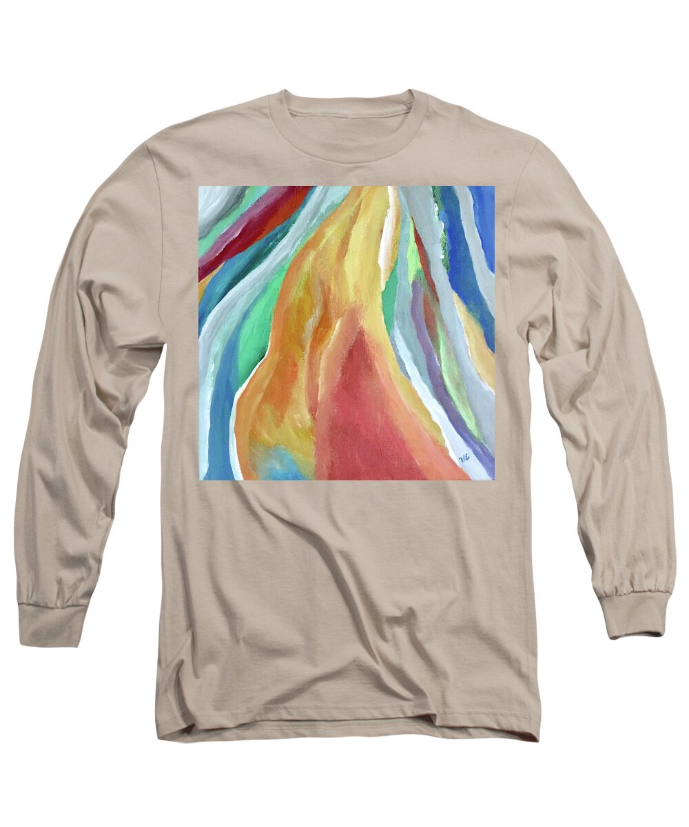 Feminine Long Sleeve T-Shirt featuring the painting Elle by Victoria Lakes
