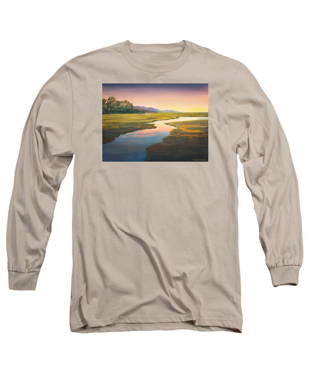 Landscape Long Sleeve T-Shirt featuring the painting Evening Light by Douglas Castleman