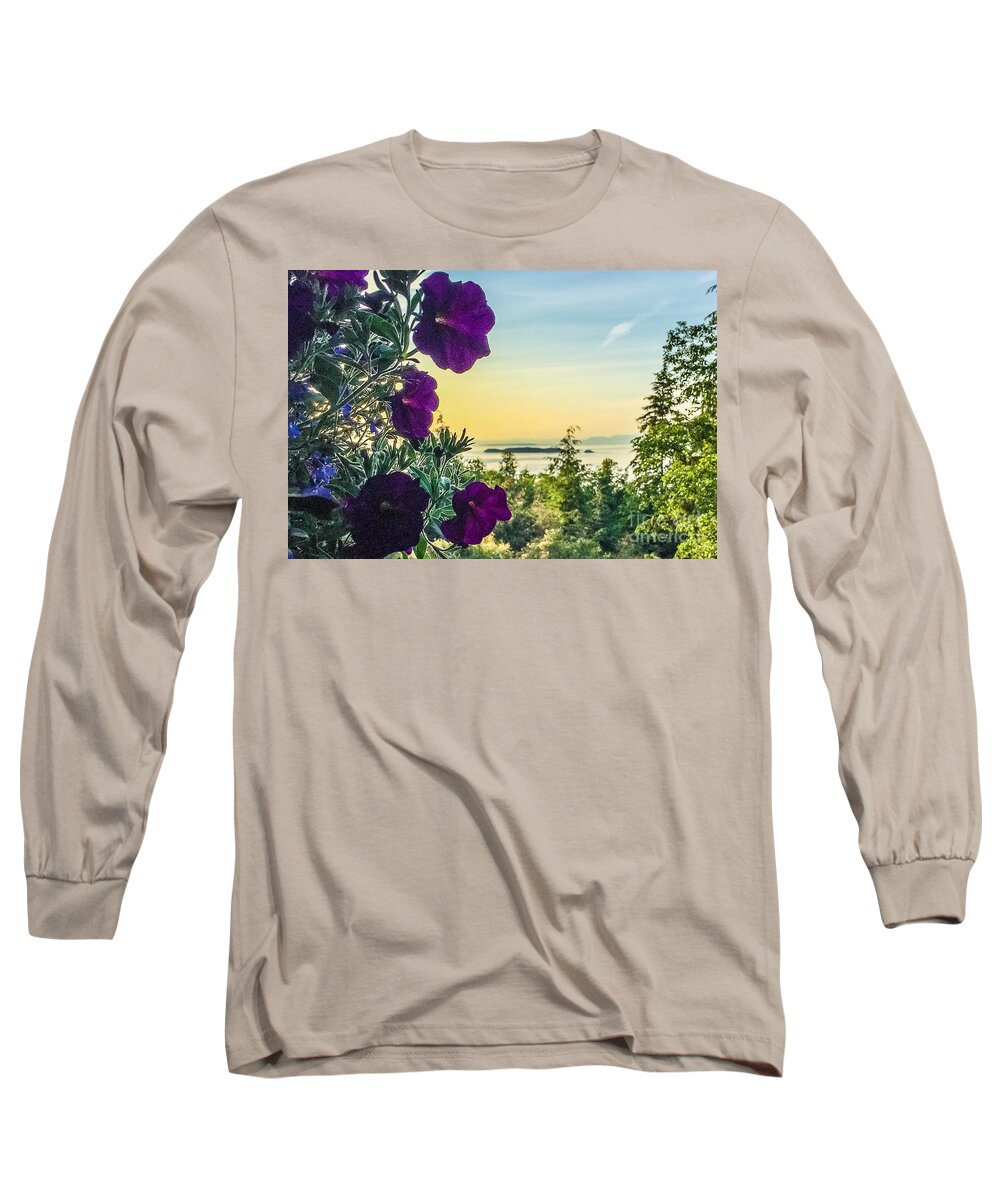 Orcas Long Sleeve T-Shirt featuring the photograph Evening Light on Orcas Island by William Wyckoff