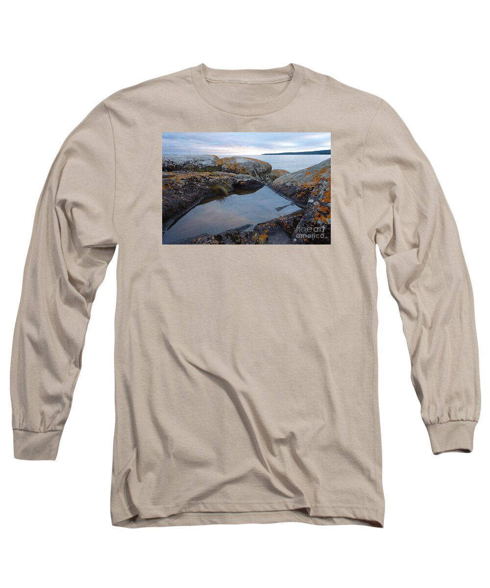 Lake Superior Long Sleeve T-Shirt featuring the photograph Evening Reflections by Sandra Updyke