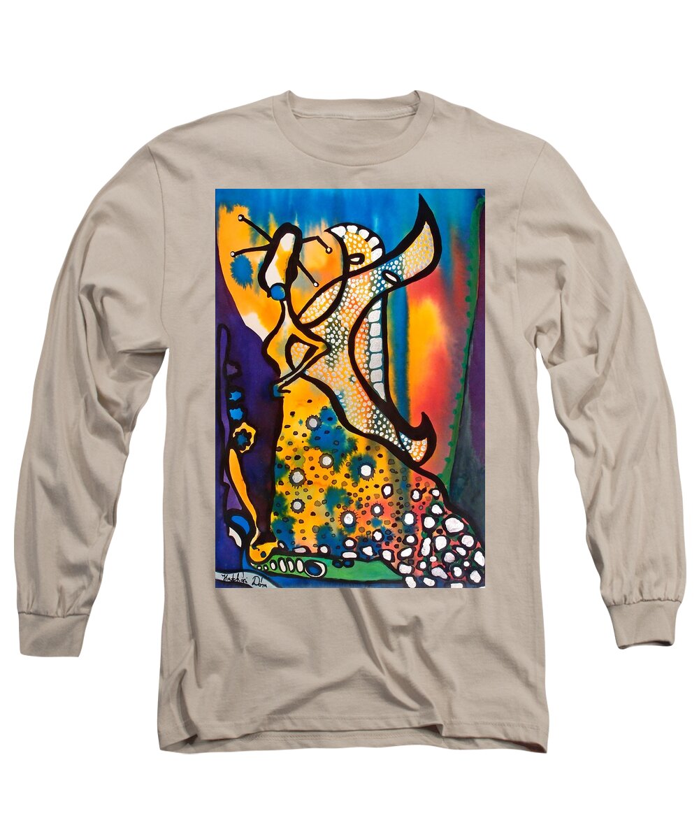 Fairy Queen Long Sleeve T-Shirt featuring the painting Fairy Queen - Art by Dora Hathazi Mendes by Dora Hathazi Mendes