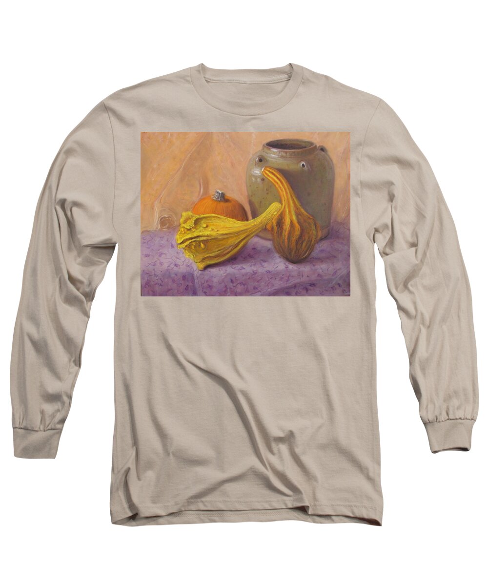 Realism Long Sleeve T-Shirt featuring the painting Fall Harvest #4 by Donelli DiMaria
