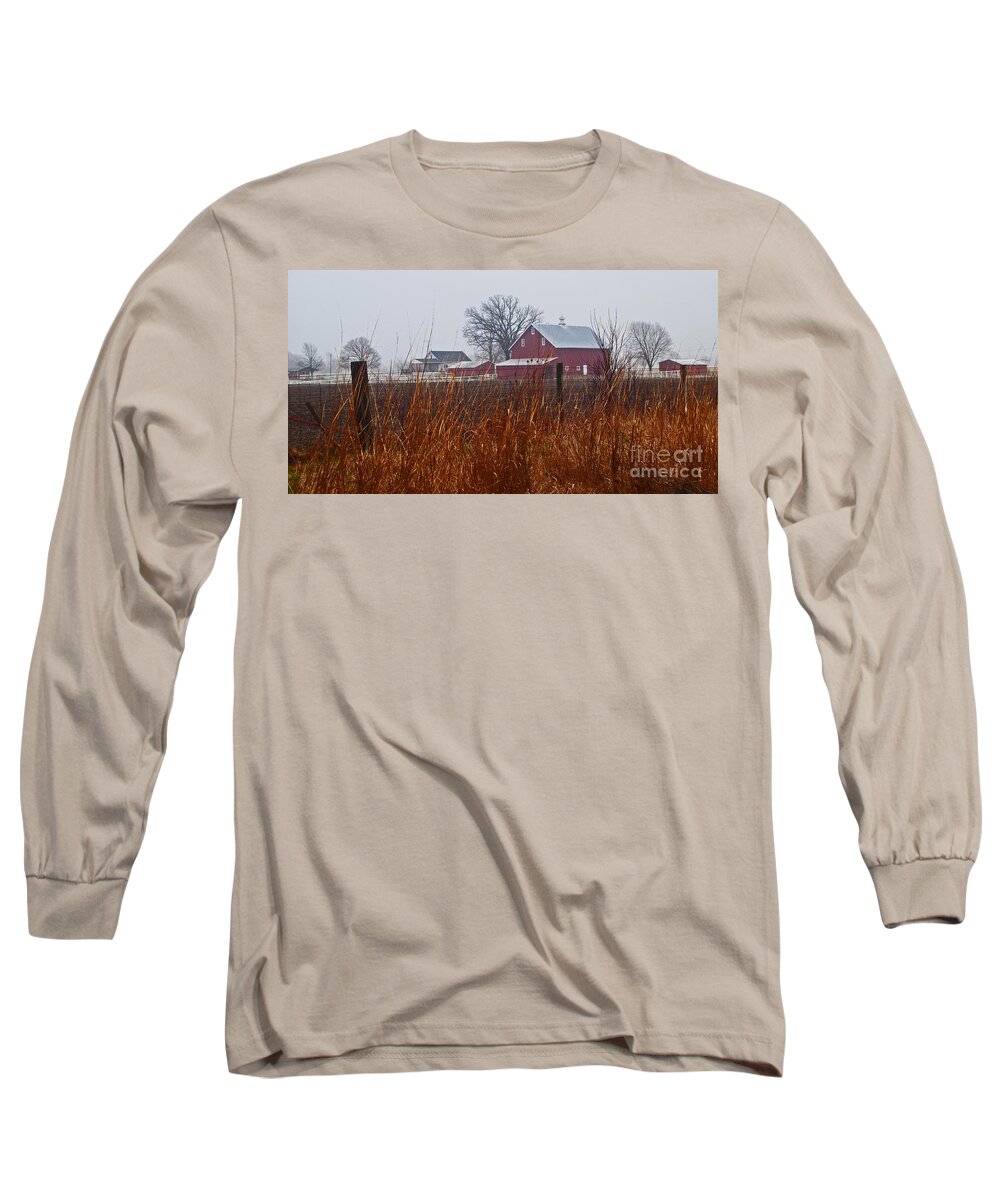 Iowa Long Sleeve T-Shirt featuring the photograph Farm House by George D Gordon III