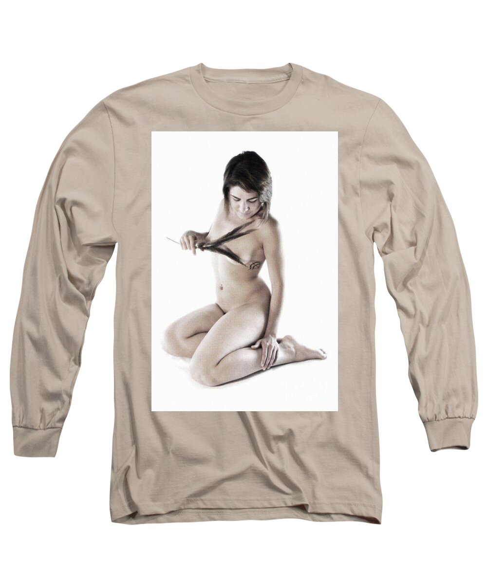 Artistic Photographs Long Sleeve T-Shirt featuring the photograph Feathers by Robert WK Clark