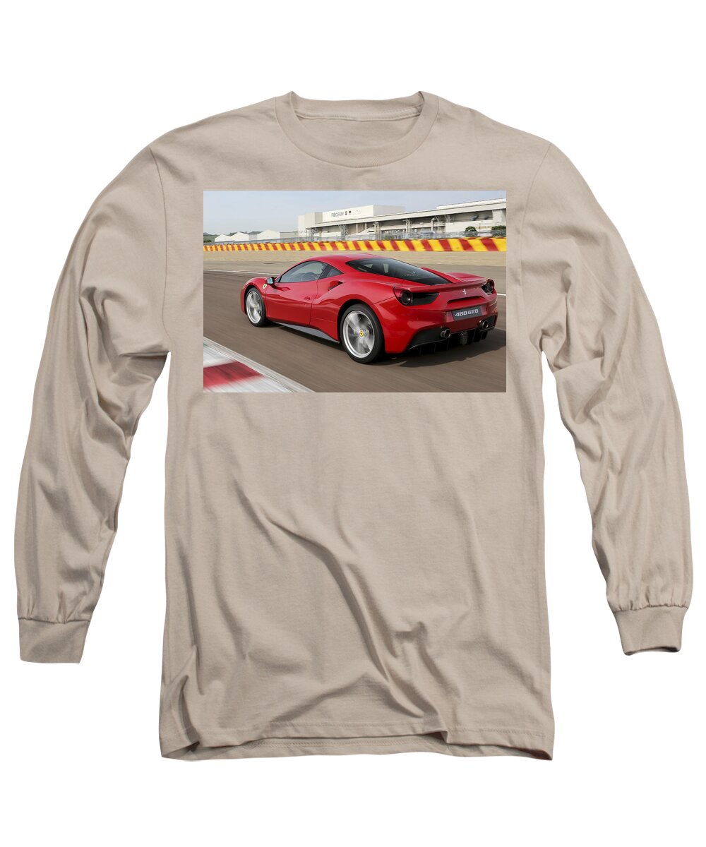 Ferrari 488 Long Sleeve T-Shirt featuring the photograph Ferrari 488 by Jackie Russo