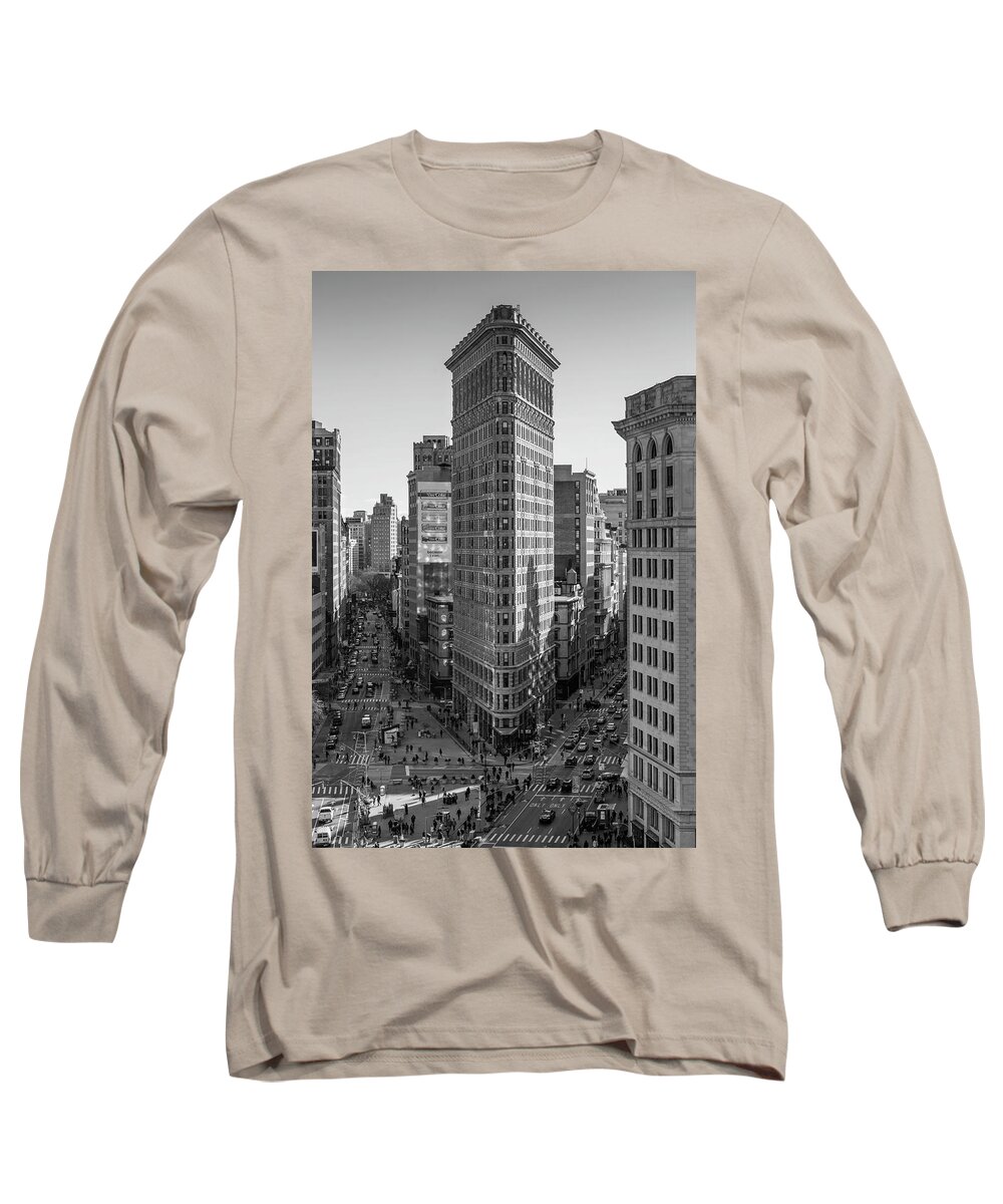Flatiron Building Long Sleeve T-Shirt featuring the photograph Flatiron Building, Elevated Study 2 by Randy Lemoine