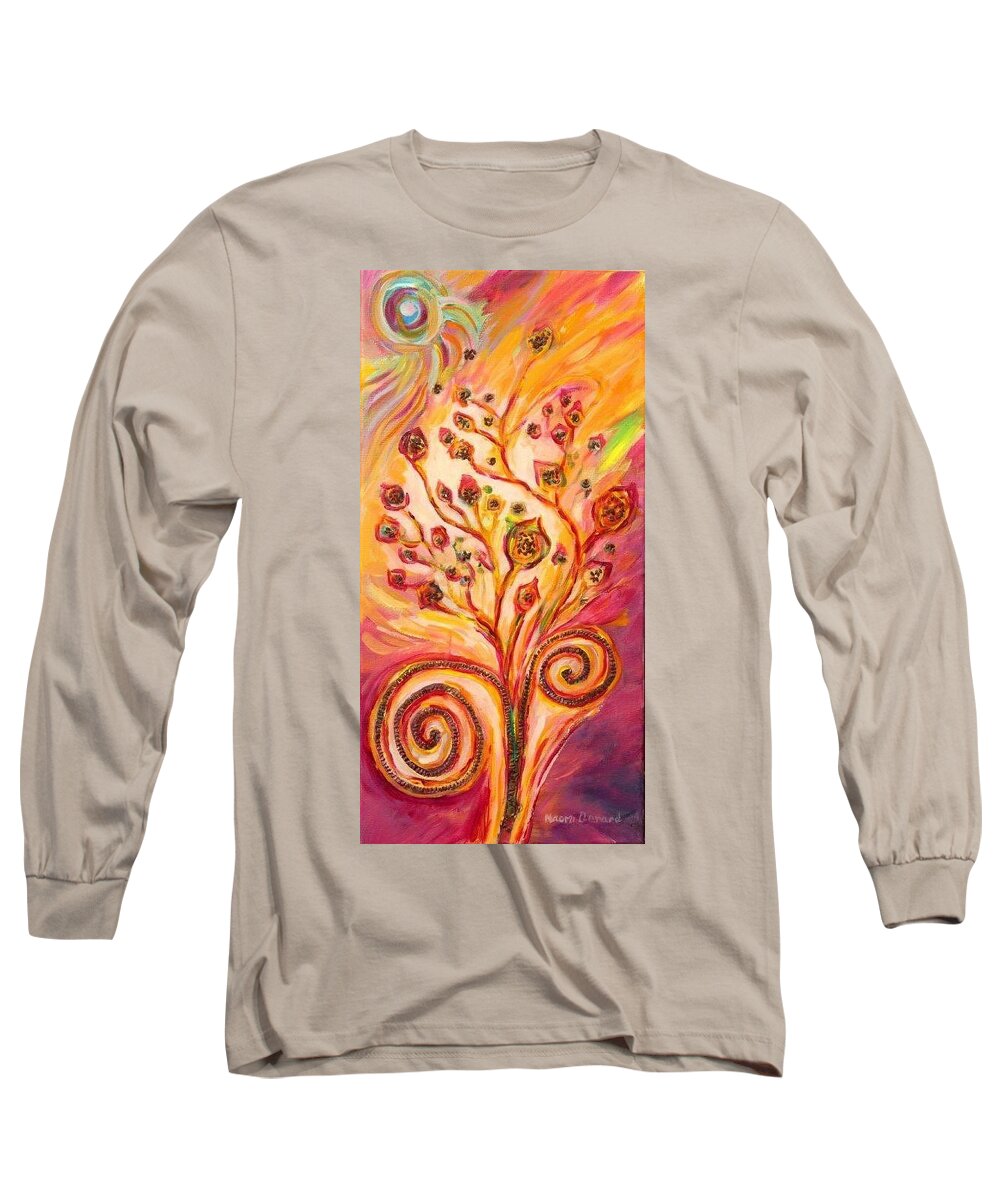 Agricultural Long Sleeve T-Shirt featuring the painting Flax Maturing by Naomi Gerrard