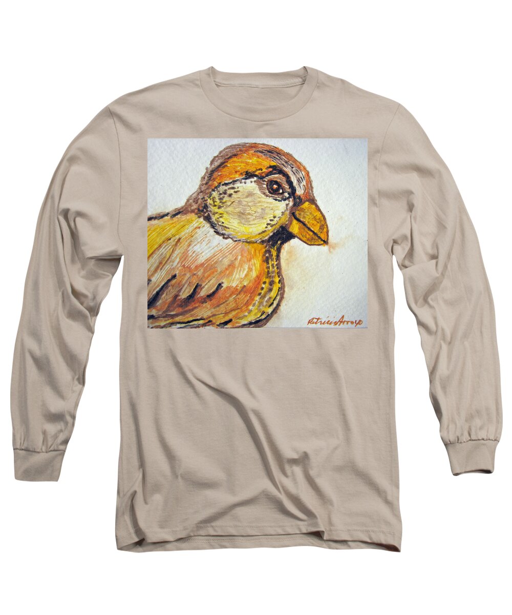 Birds Long Sleeve T-Shirt featuring the painting Flight Organizer-NE Surf and Turf by Patricia Arroyo