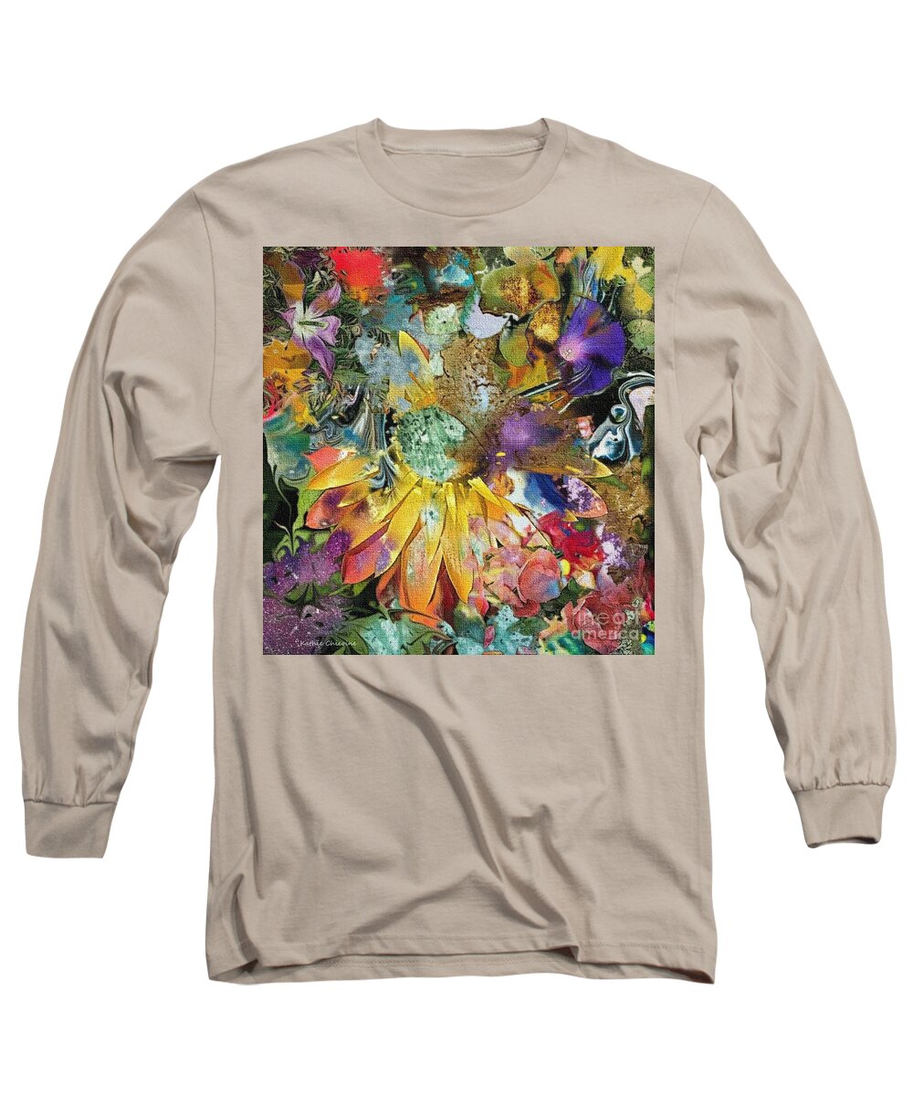 Photographic Art Long Sleeve T-Shirt featuring the digital art Floral Mix by Kathie Chicoine