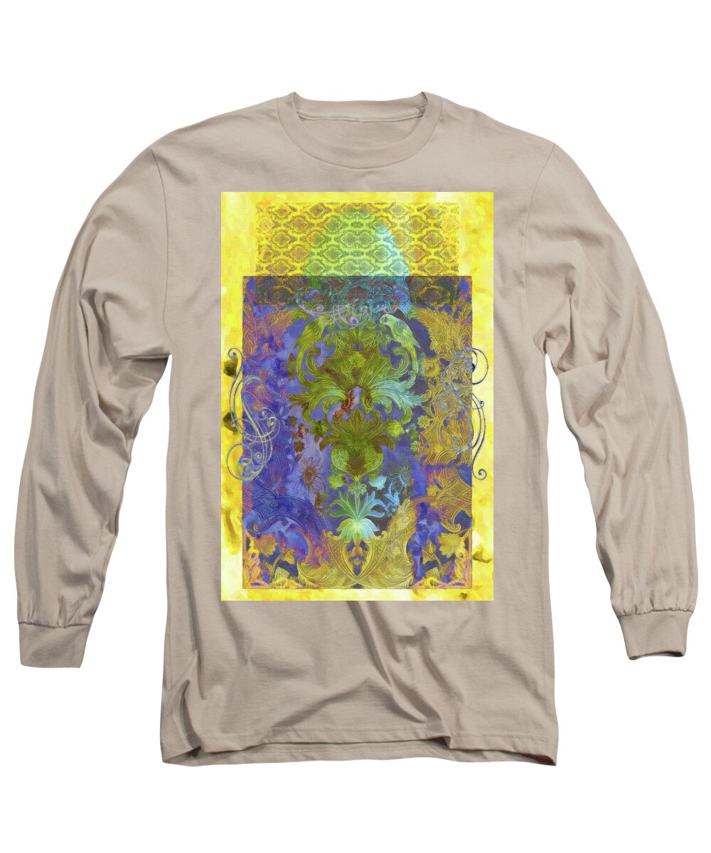 Design Long Sleeve T-Shirt featuring the mixed media Flourish 2 by Priscilla Huber