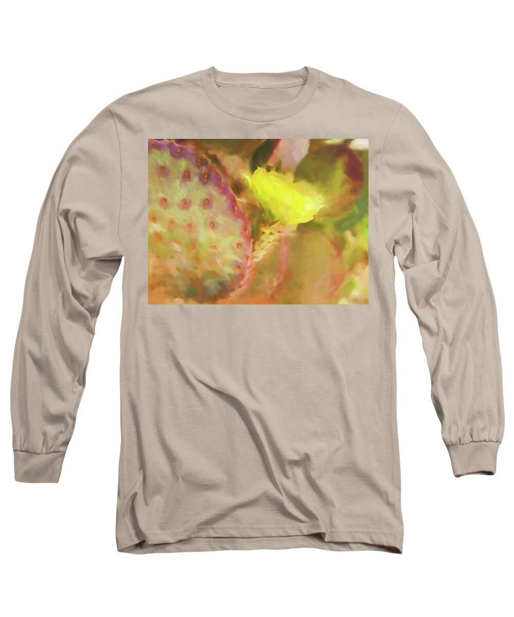 Cactus Long Sleeve T-Shirt featuring the digital art Flowering Pear by Scott Campbell
