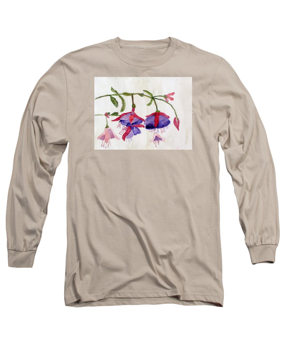  Long Sleeve T-Shirt featuring the painting Flowers by Kathleen Barnes