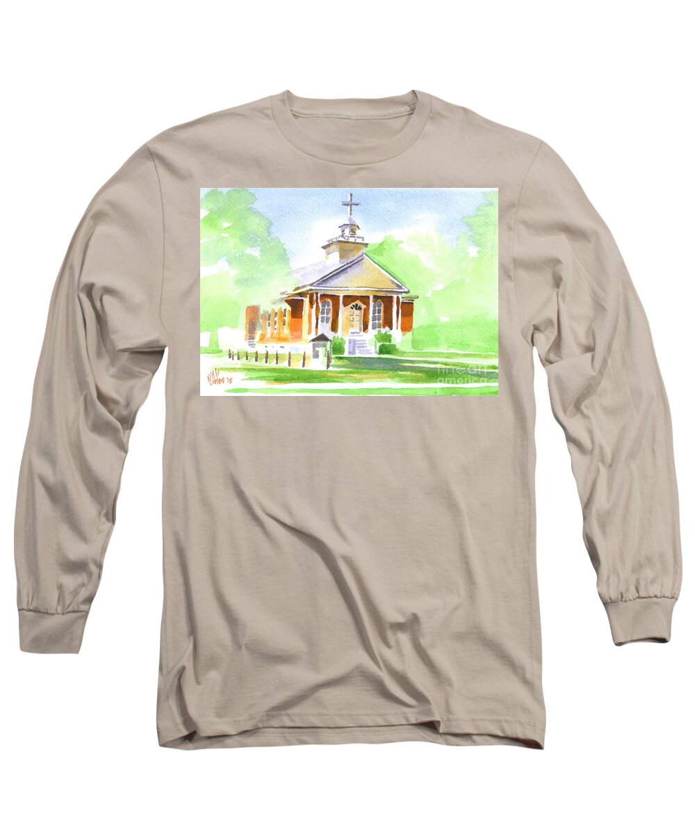 Fort Hill Methodist Church 2 Long Sleeve T-Shirt featuring the painting Fort Hill Methodist Church 2 by Kip DeVore