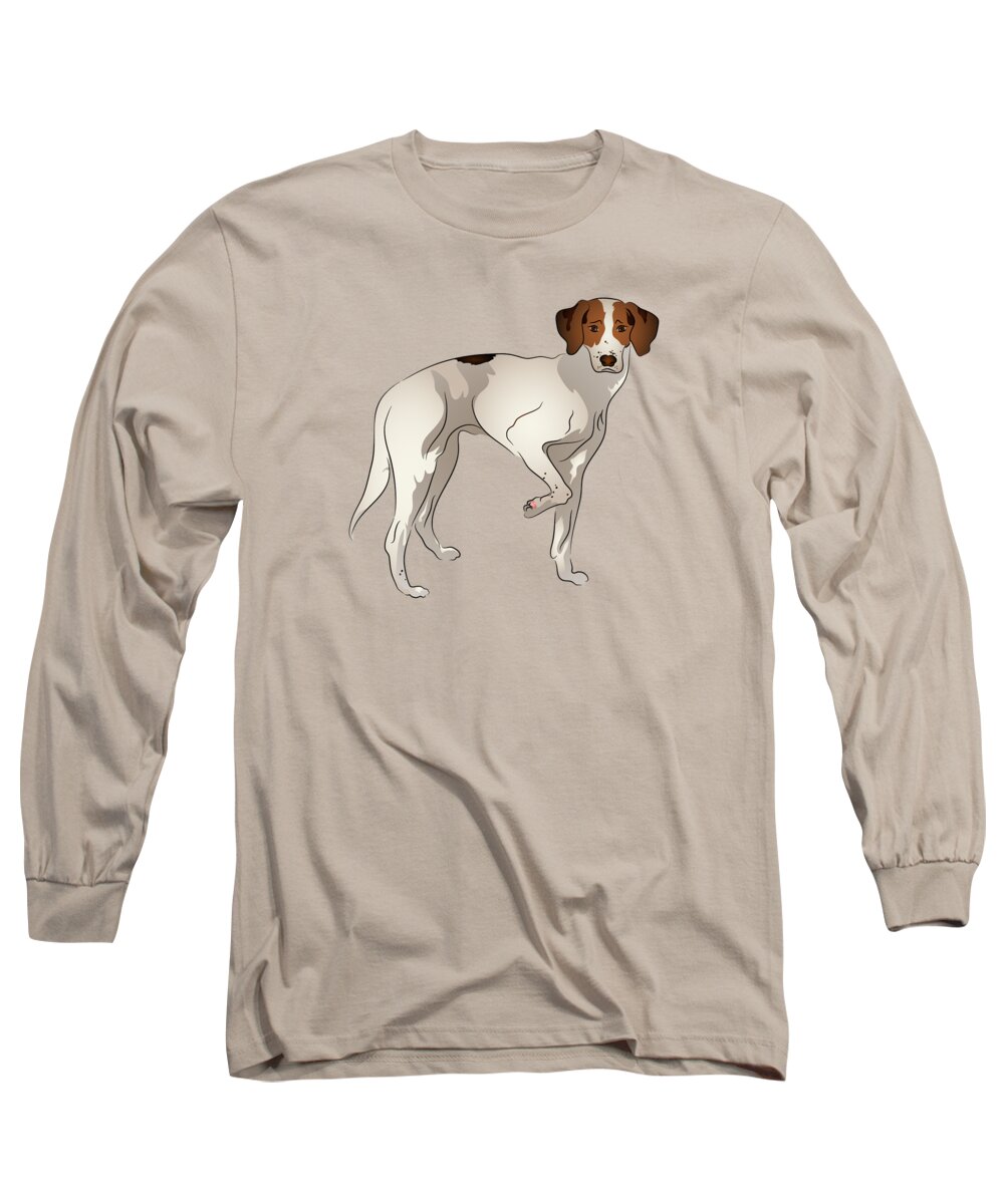 Graphic Dog Long Sleeve T-Shirt featuring the digital art Foxhound by MM Anderson