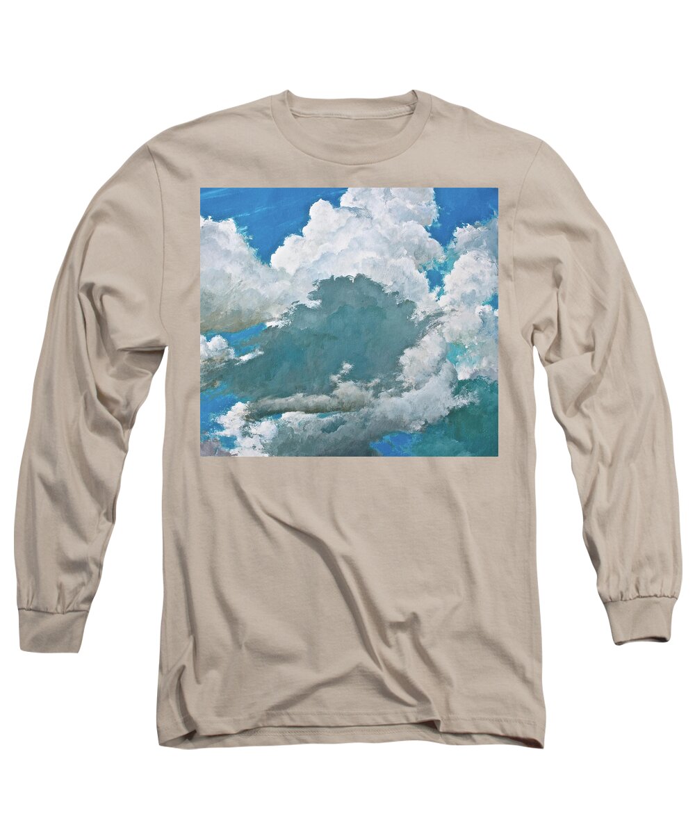 Clouds Long Sleeve T-Shirt featuring the painting From Both Sides Now by Cliff Spohn