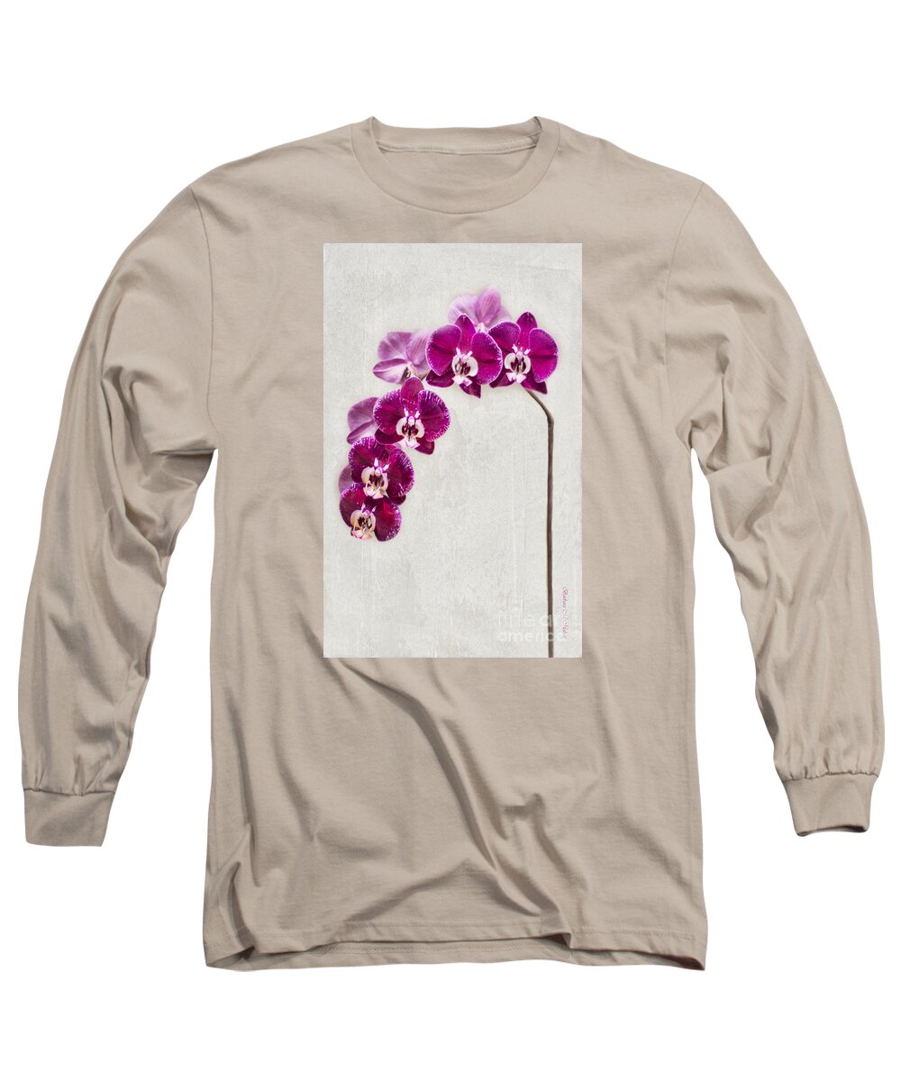 Orchid Long Sleeve T-Shirt featuring the photograph Fuschia Orchid Standing Tall - 22.5 x 36 by Barbara McMahon