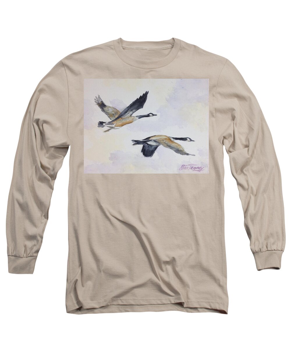 Gander Long Sleeve T-Shirt featuring the painting Gander by Stan Tenney