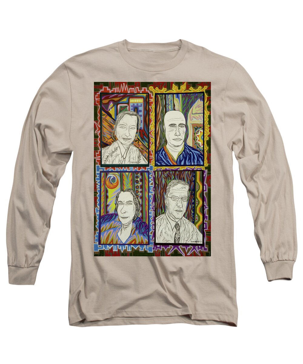 Portrait Long Sleeve T-Shirt featuring the painting Gang of Four by Robert SORENSEN