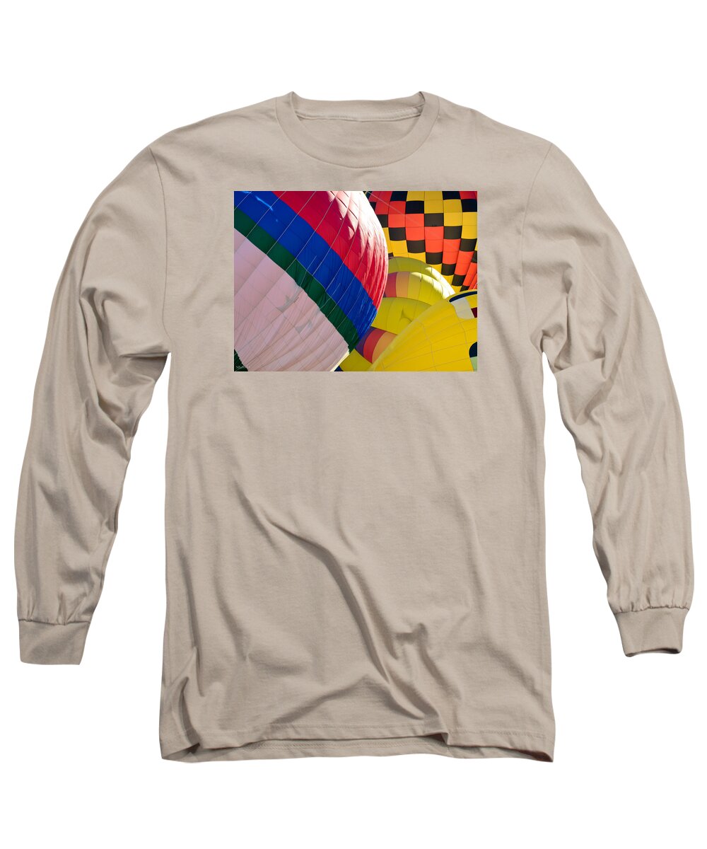Hot Air Balloons Long Sleeve T-Shirt featuring the photograph Gasbags by Kevin Munro