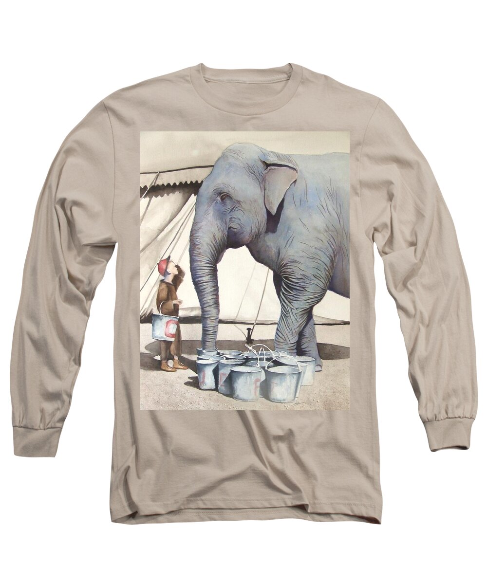 Circus Long Sleeve T-Shirt featuring the painting Gee Whiz II by Greg and Linda Halom