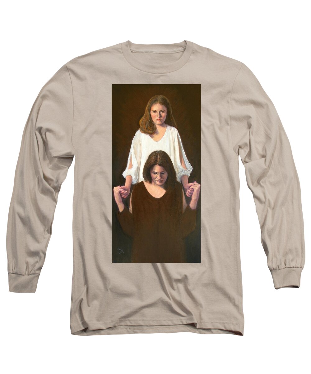 Realism Long Sleeve T-Shirt featuring the painting Generations #3 by Donelli DiMaria