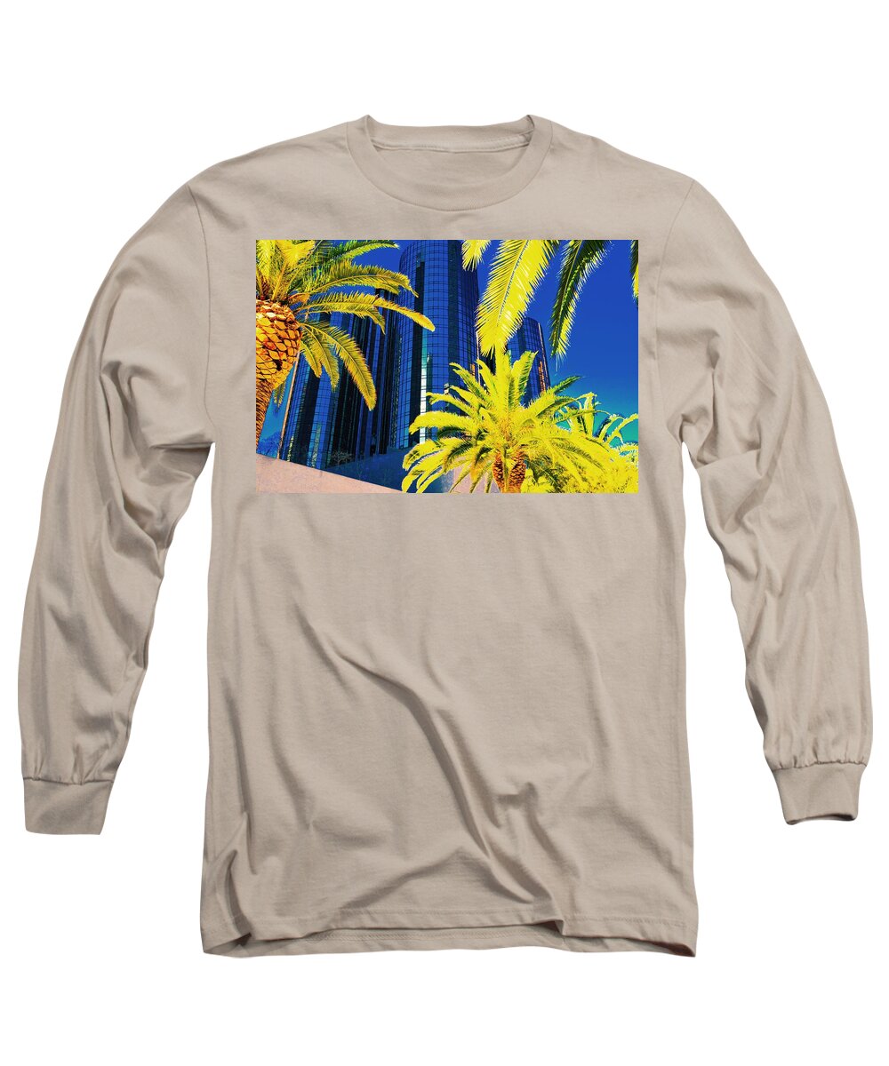 Cityscape Long Sleeve T-Shirt featuring the photograph Glass And Palms by Joe Burns