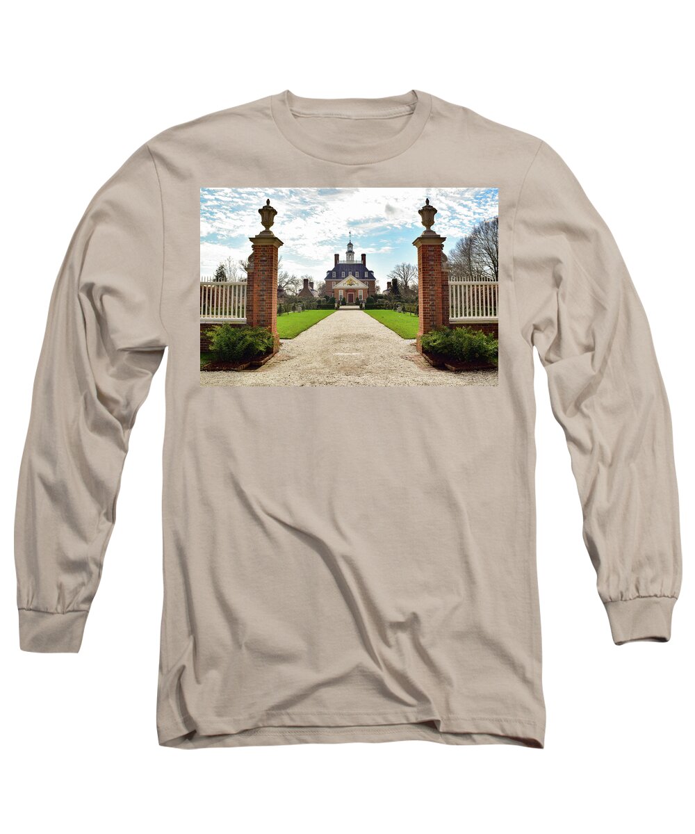 Virginia Long Sleeve T-Shirt featuring the photograph Governor's Palace in Williamsburg, Virginia by Nicole Lloyd