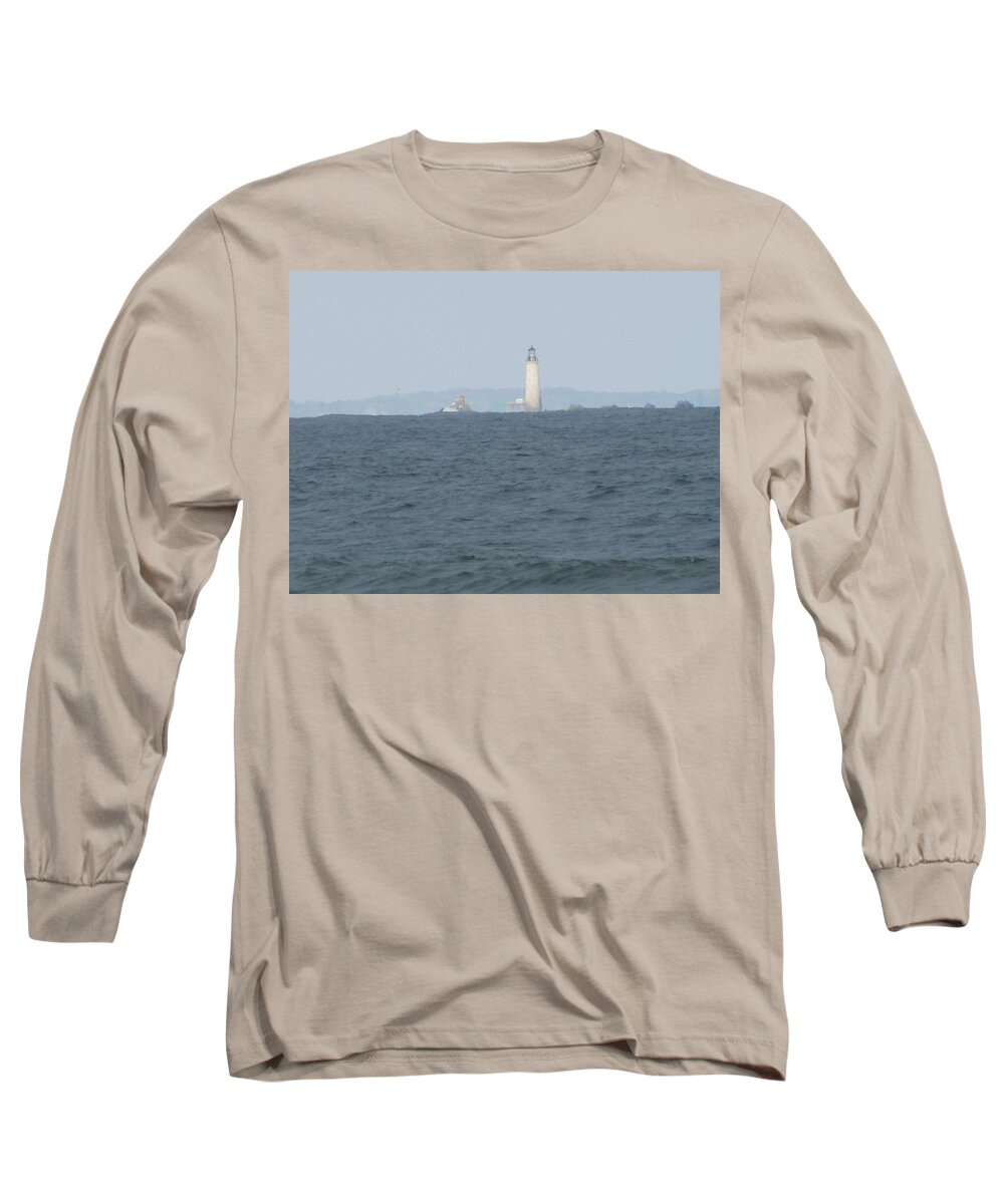 Grave Long Sleeve T-Shirt featuring the photograph Graves Light in Boston Harbor by Catherine Gagne