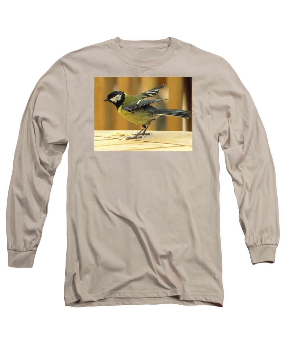 Birds Long Sleeve T-Shirt featuring the photograph Greenfinch by Richard Denyer