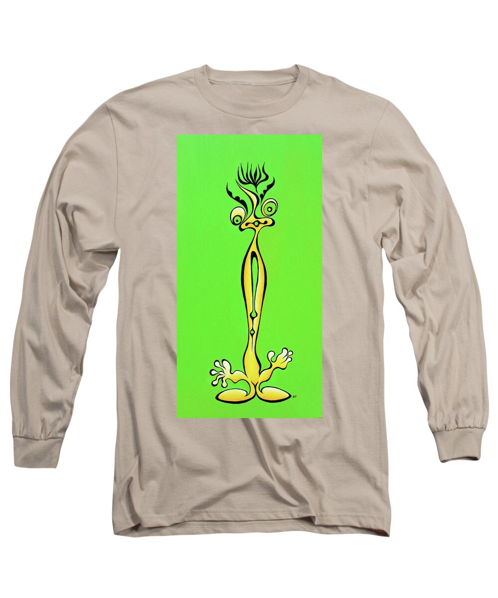 Grok Long Sleeve T-Shirt featuring the painting Grokster by Amy Ferrari
