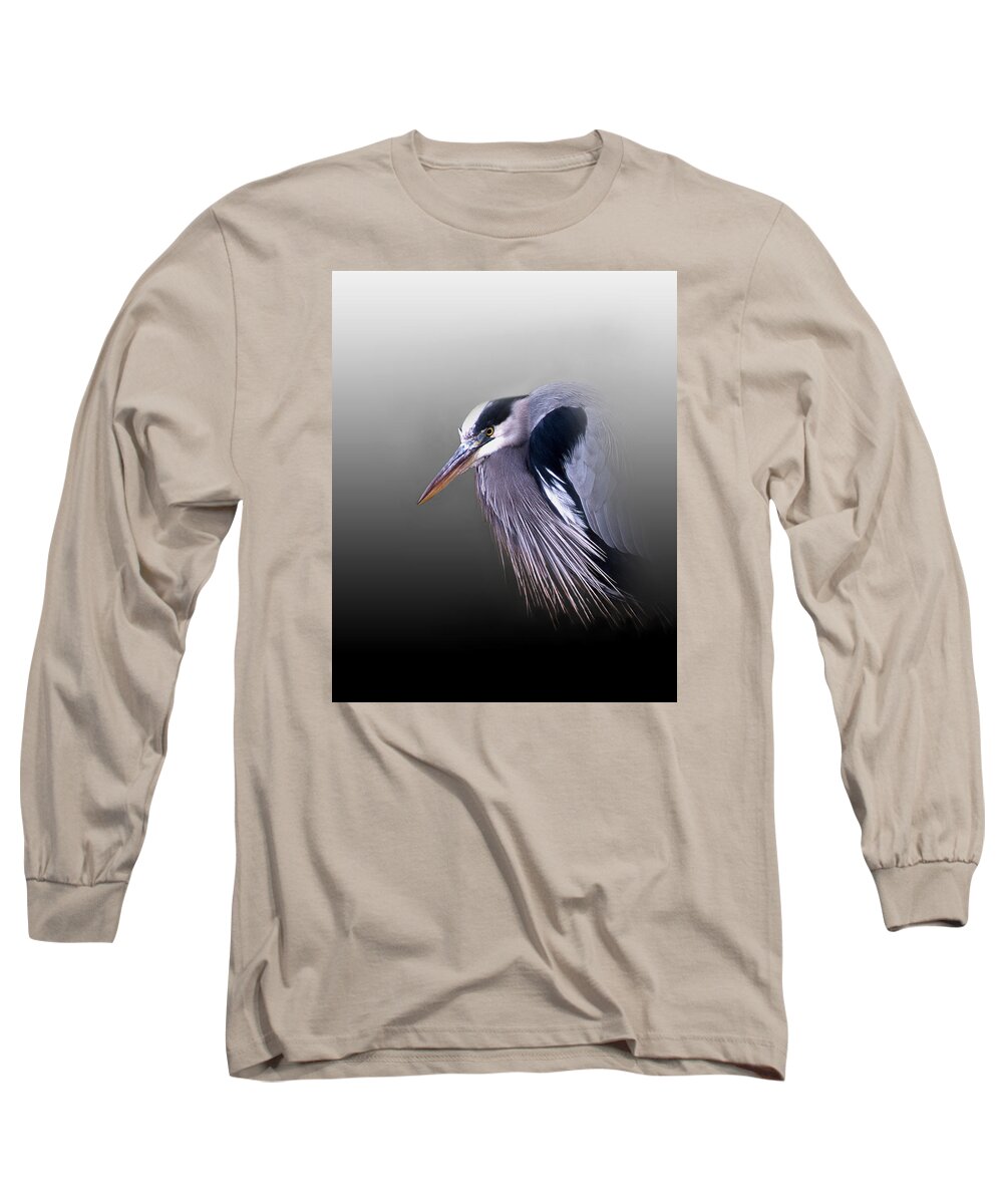Heron Long Sleeve T-Shirt featuring the photograph Grumpy Ole Man by Skip Willits