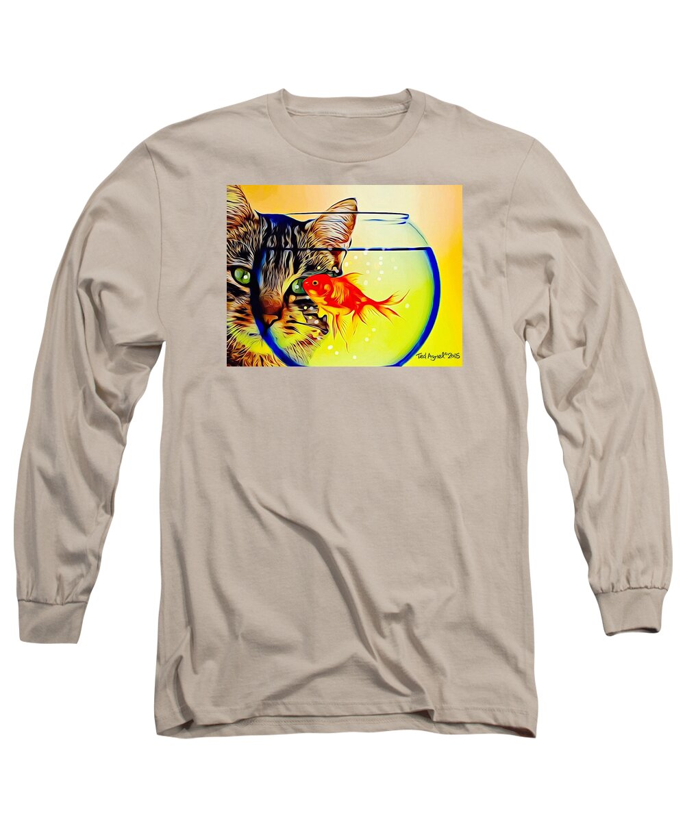 Art Long Sleeve T-Shirt featuring the painting Guess Who's Coming To Dinner? by Ted Azriel