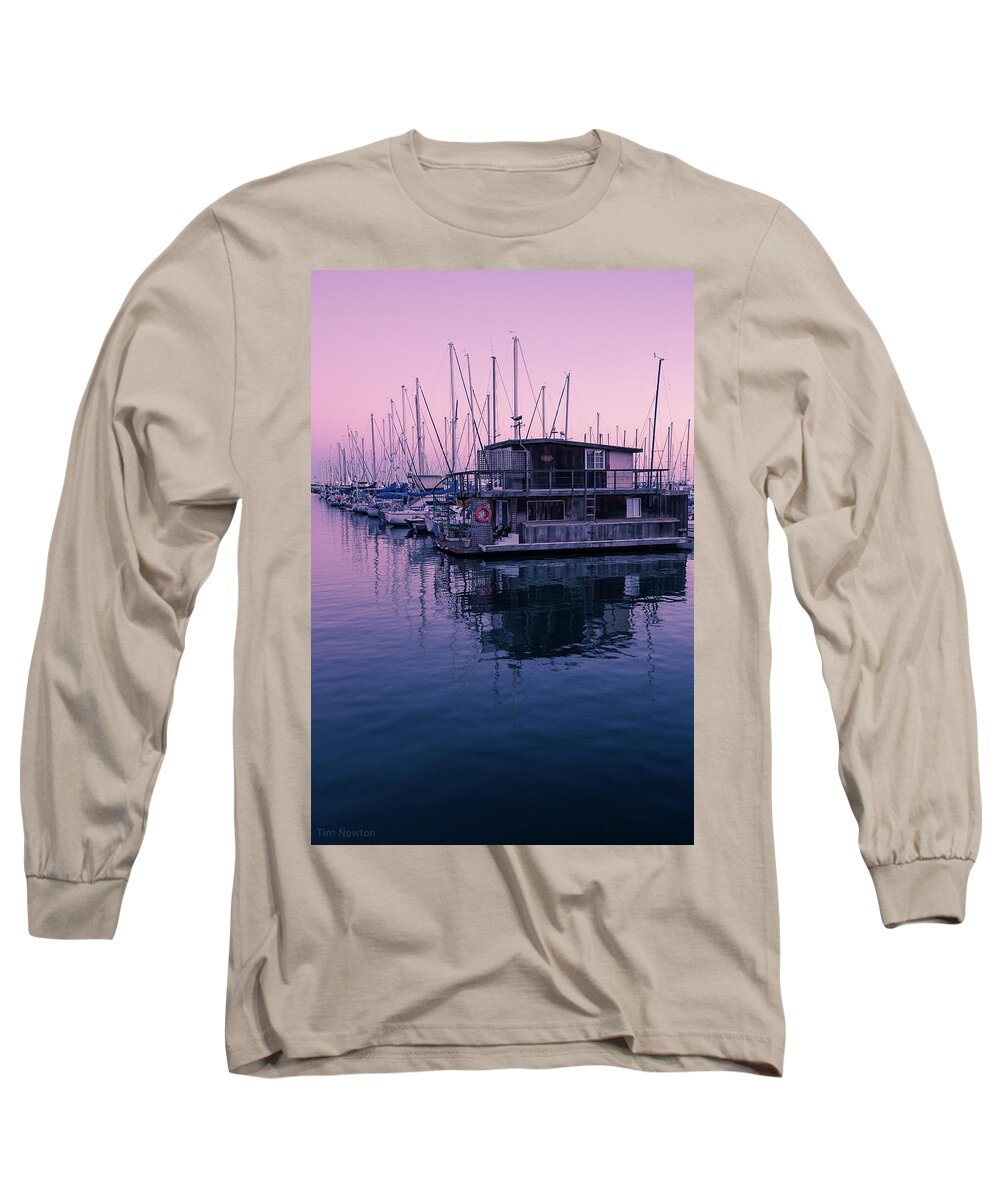 Harbor Long Sleeve T-Shirt featuring the photograph Harbor at Santa Barbara by Tim Newton