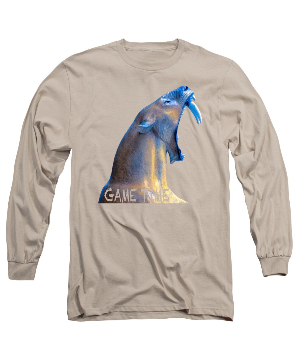  Saber Long Sleeve T-Shirt featuring the digital art Hear me Roar by Lena Owens - OLena Art Vibrant Palette Knife and Graphic Design