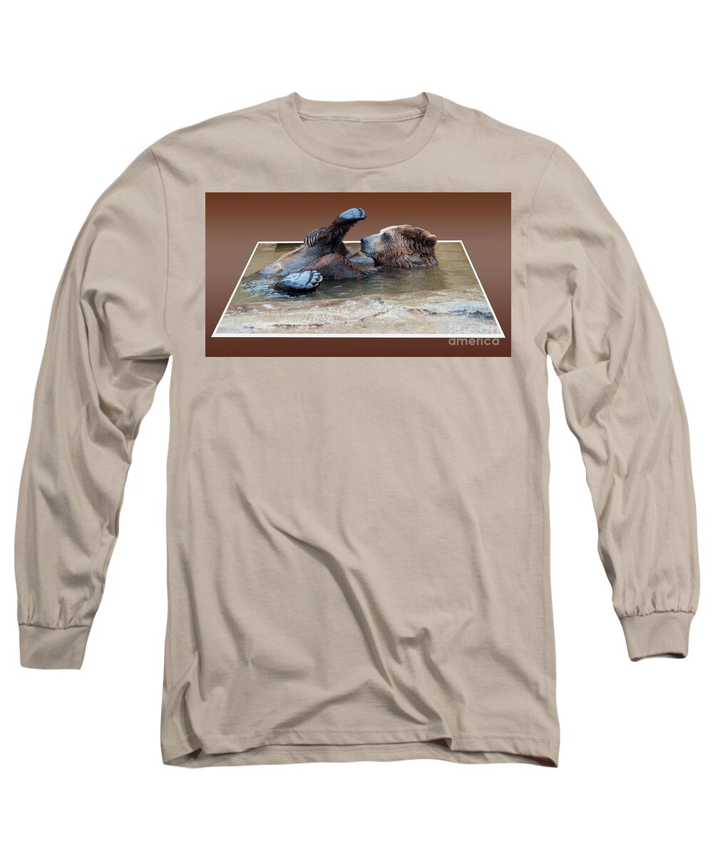 Sideways Long Sleeve T-Shirt featuring the photograph Hi I'm Little Bear by Deborah Klubertanz