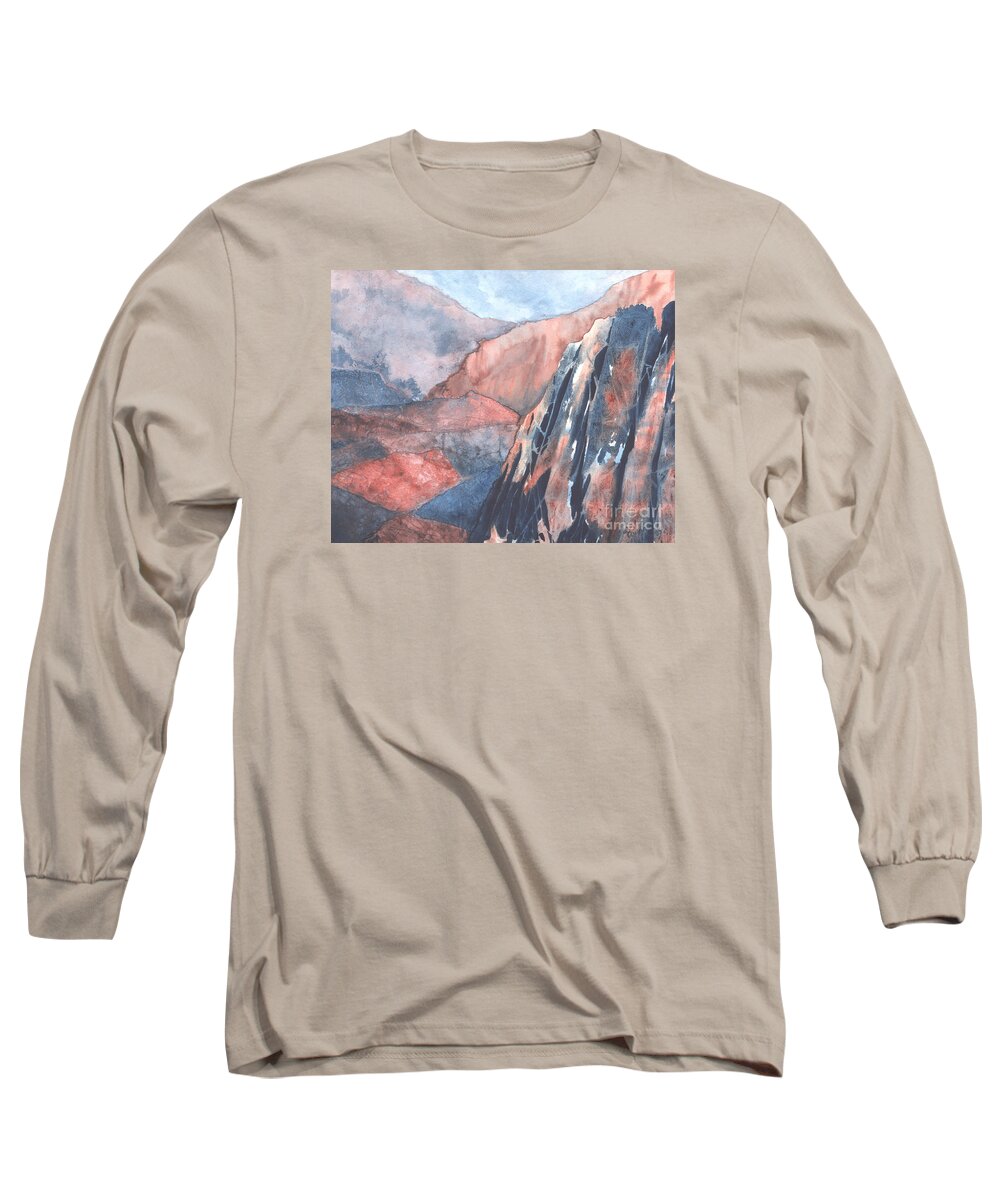 Landscape Long Sleeve T-Shirt featuring the painting Higher Ground by Lynn Quinn