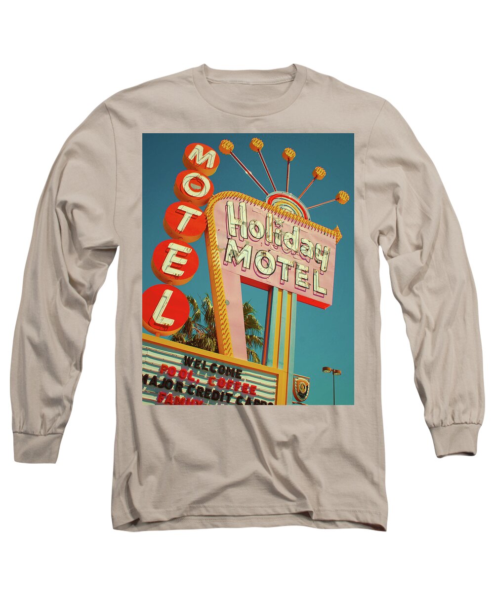 Las Vegas Long Sleeve T-Shirt featuring the photograph Holiday Motel, Las Vegas by Jim Zahniser