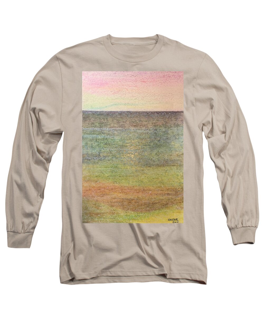 Original Long Sleeve T-Shirt featuring the mixed media Horizon by Norma Duch